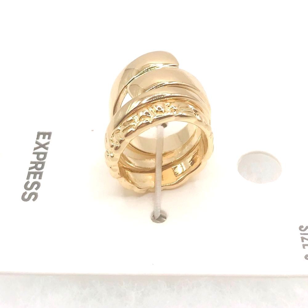 Express Gold Stacked Rings Modern Design Size 6 - Picture 5 of 6